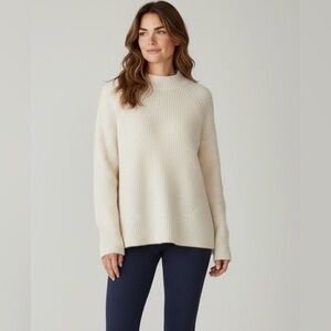 NEW Goodthreads Chunky‎ Knit Sweater Mock Neck Long Sleeve Pullover Cream Small
